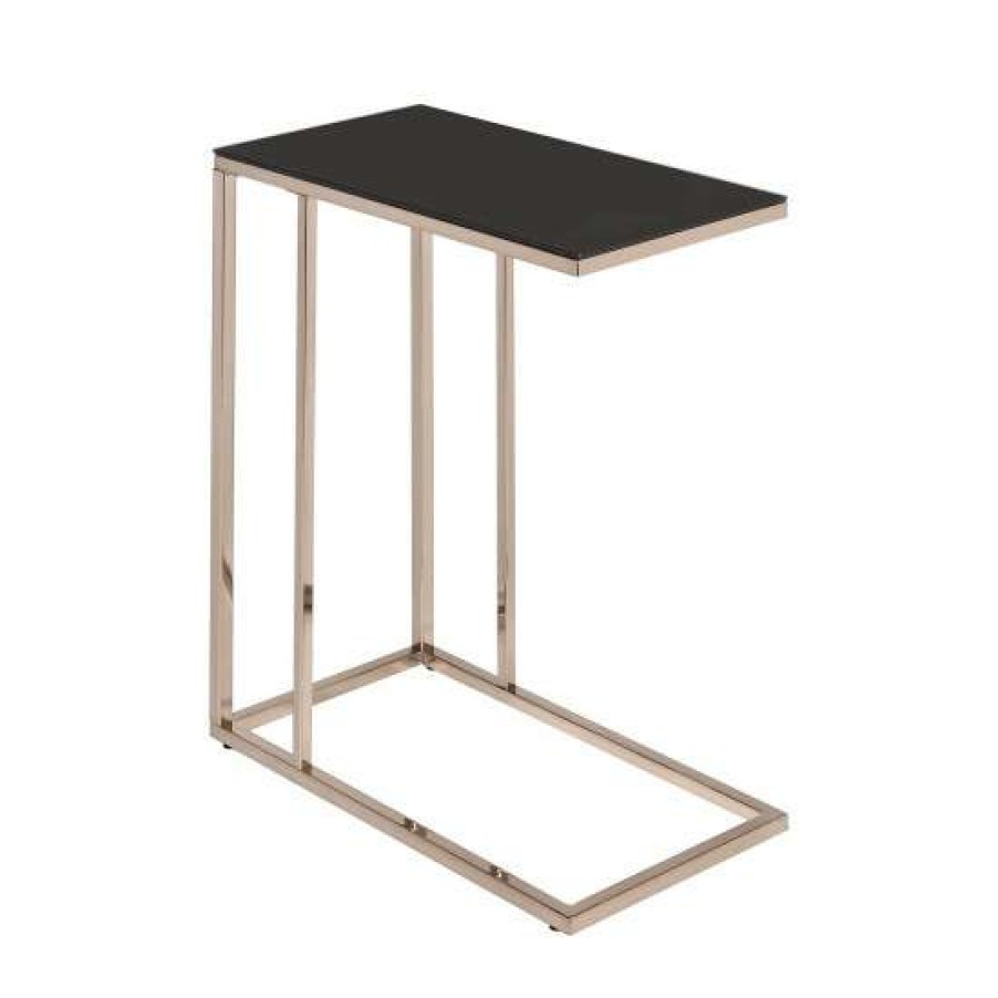 Furniture * | New Simple Relax Snack Table With Chocolate Chrome In Black