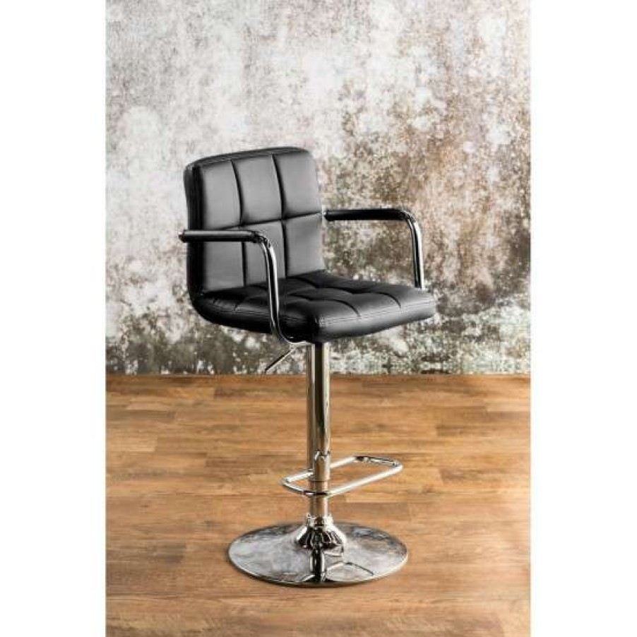 Furniture * | Wholesale Simple Relax Leatherette And Metal Bar Stool