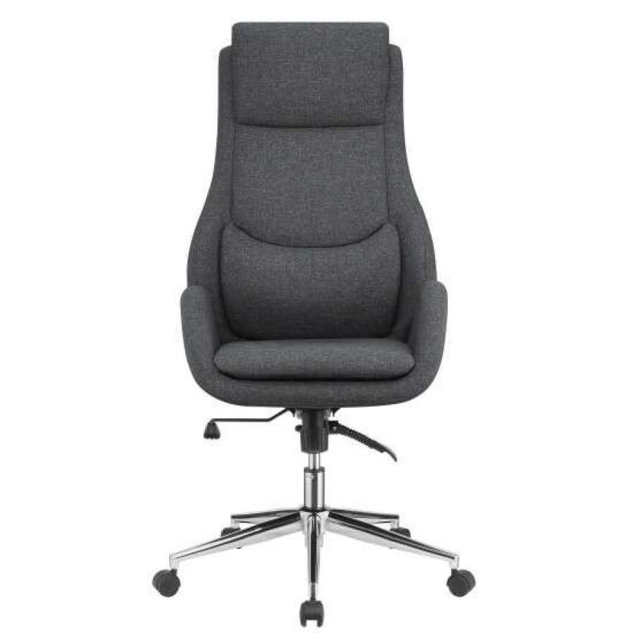 Furniture * | Best Sale Simple Relax Upholstered Office Chair With Padded Seat In Grey