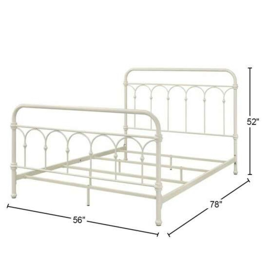 Furniture * | Best Deal Simple Relax Metal Bed In White Finish