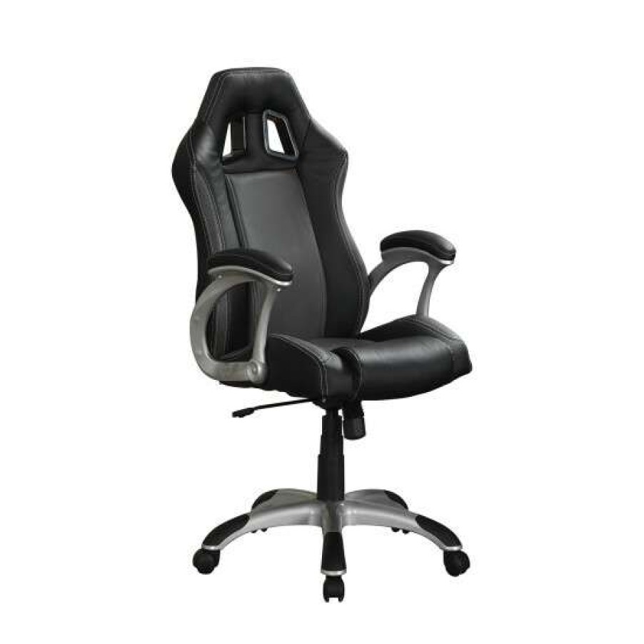 Furniture * | New Simple Relax Adjustable Height Office Chair With Air Ventilation In Black