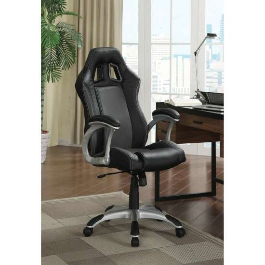 Furniture * | New Simple Relax Adjustable Height Office Chair With Air Ventilation In Black