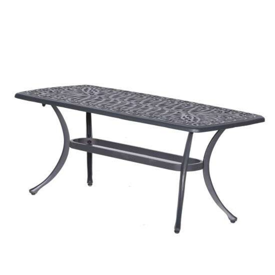 Garden & Patio * | Budget Simple Relax Rectangular Patio Coffee Table In Gun Metal