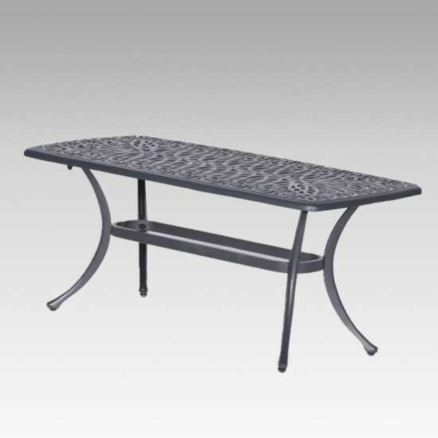 Garden & Patio * | Budget Simple Relax Rectangular Patio Coffee Table In Gun Metal