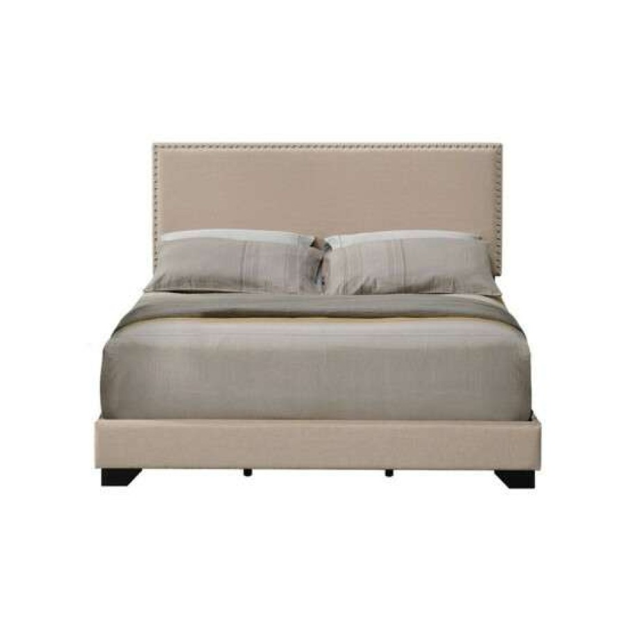 Furniture * | Best Sale Simple Relax Fabric Upholstered Queen Bed