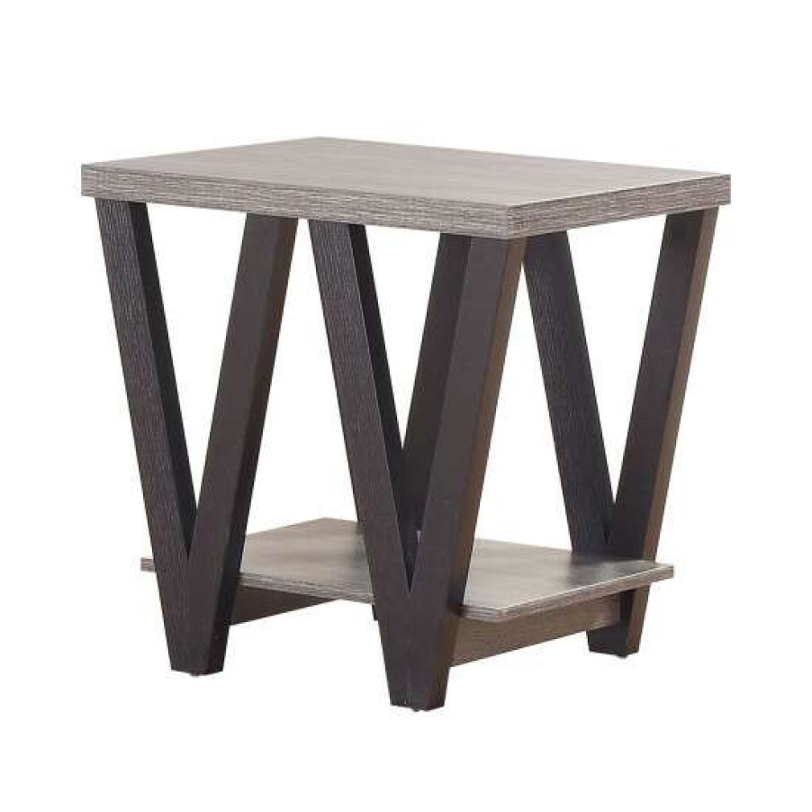 Furniture * | Best Reviews Of Simple Relax V-Shaped End Table In Antique Grey