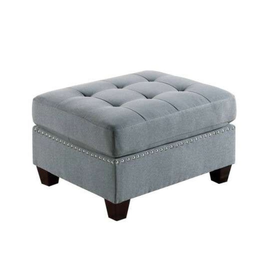 Furniture * | Brand New Simple Relax Fabric Upholstered Cocktail Ottoman