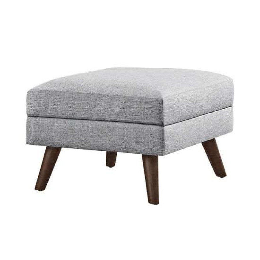 Furniture * | Wholesale Simple Relax Ottoman With Tapered Legs In Grey Finish