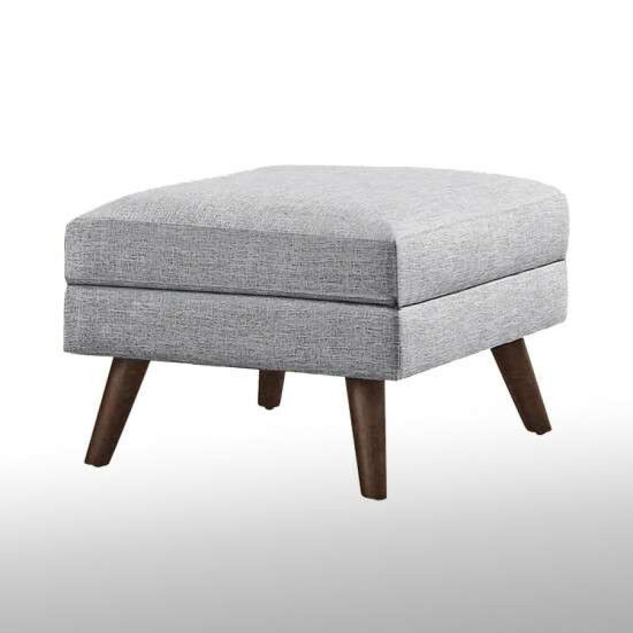 Furniture * | Wholesale Simple Relax Ottoman With Tapered Legs In Grey Finish