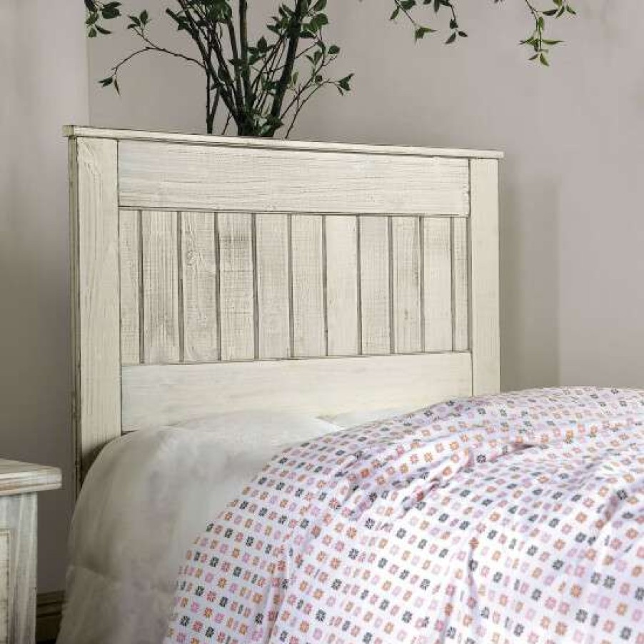 Furniture * | Wholesale Simple Relax Wooden Eastern King Headboard With Distressed Finish Design