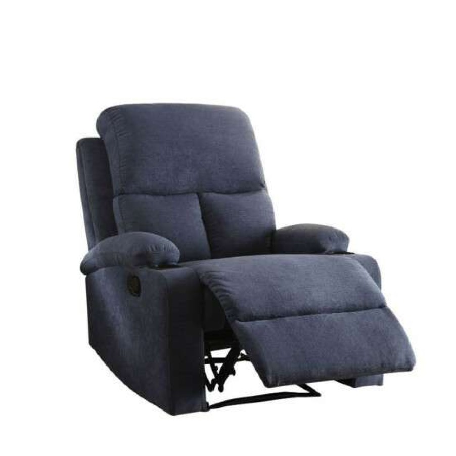 Furniture * | Brand New Simple Relax Velvet Upholstered Motion Recliner