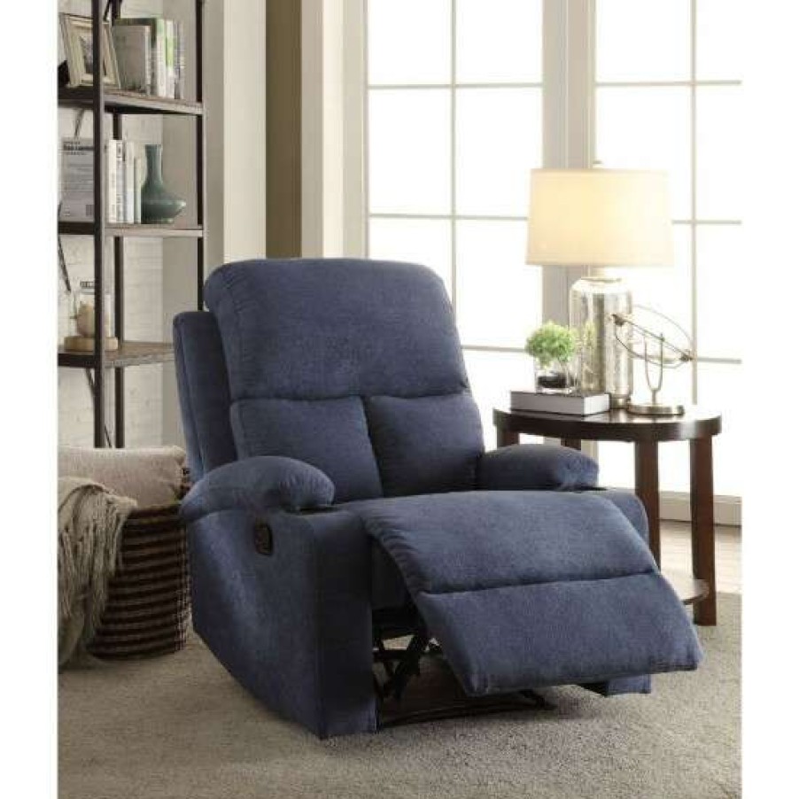 Furniture * | Brand New Simple Relax Velvet Upholstered Motion Recliner