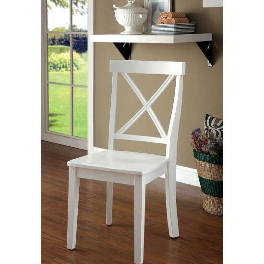 Furniture * | Buy Simple Relax Set Of 2 Side Chair In White Finish