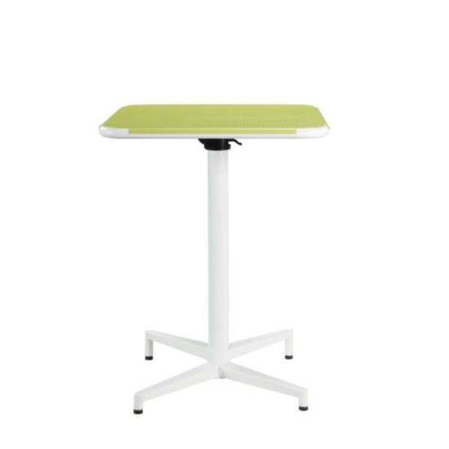 Furniture * | Top 10 Simple Relax Square Metal Folding Table In Yellow And White Finish