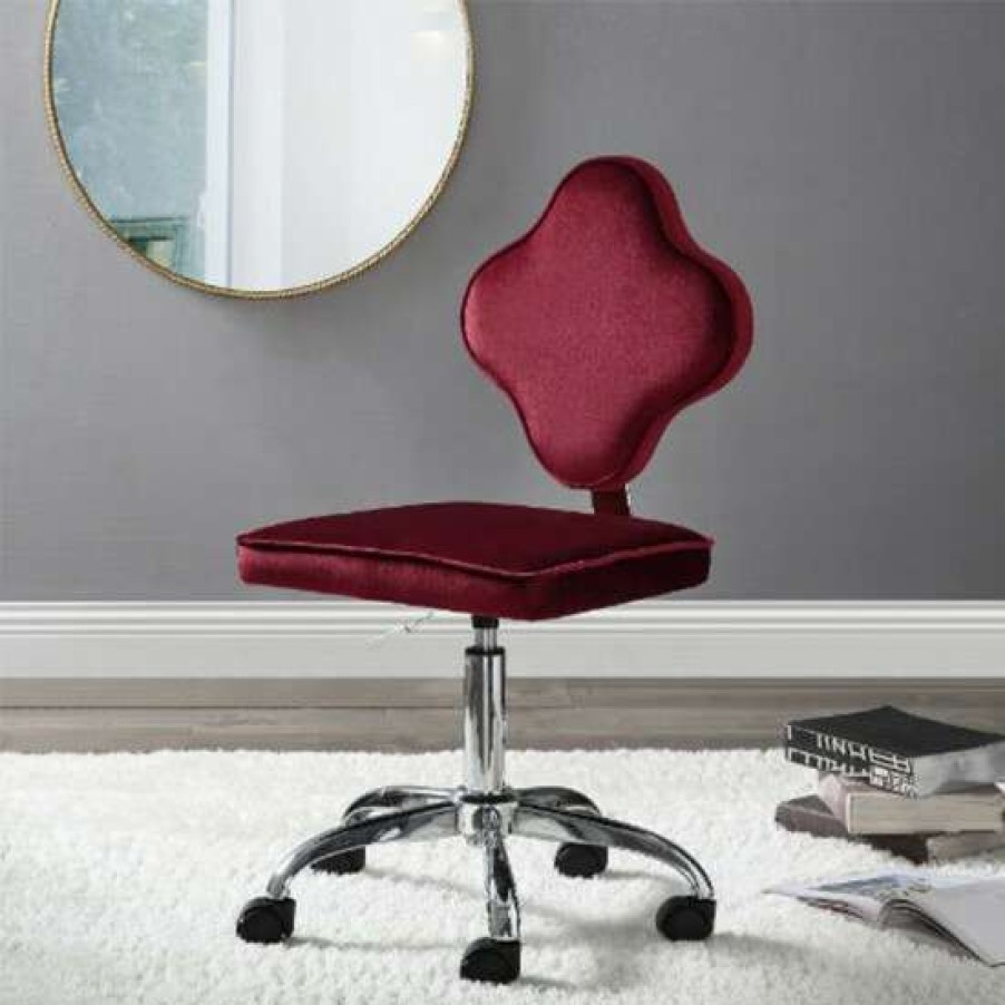 Furniture * | Coupon Simple Relax 360 Degree Swivel Upholstered Office Chair In Red