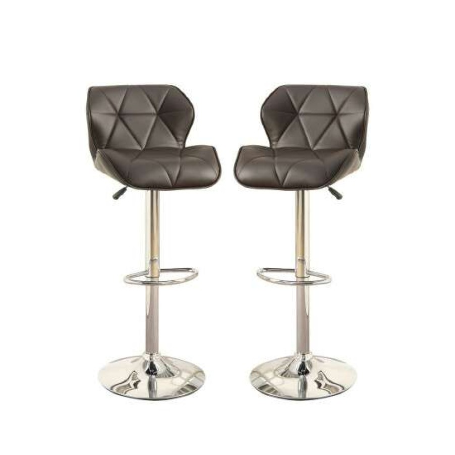 Furniture * | Buy Simple Relax Adjustable Pu Bar Stools With Footrest, Set Of 2