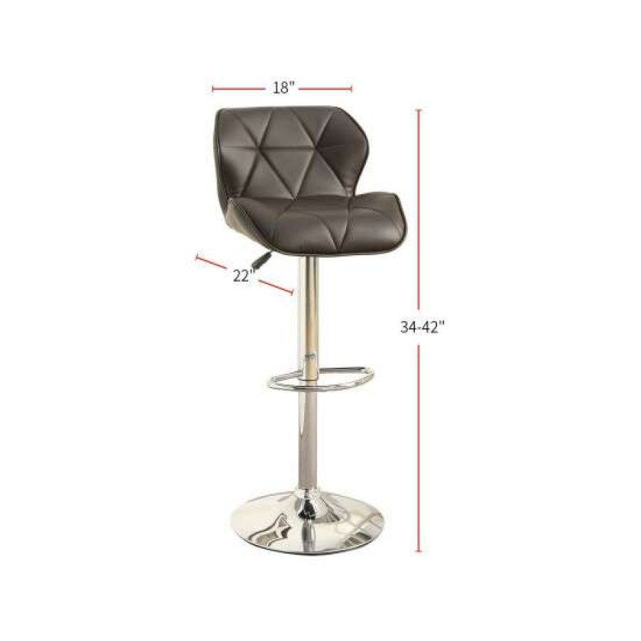 Furniture * | Buy Simple Relax Adjustable Pu Bar Stools With Footrest, Set Of 2