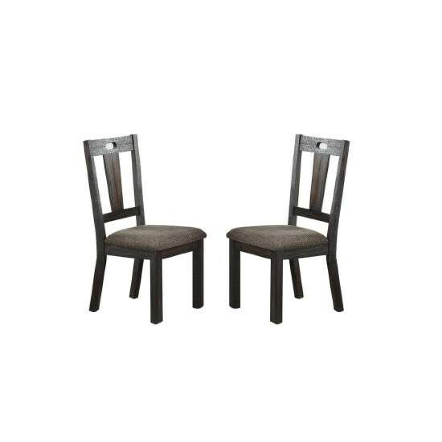 Furniture * | Flash Sale Simple Relax Upholstery Dining Chairs, Dark Grey(Set Of 2)