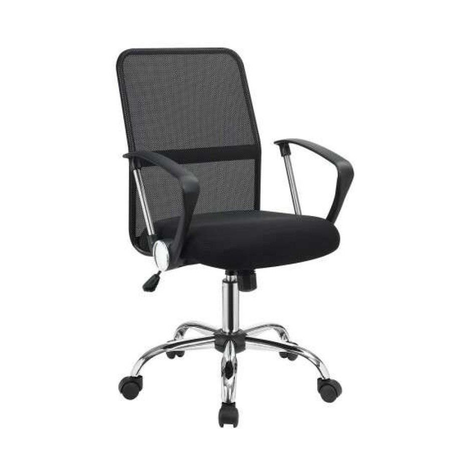 Furniture * | Cheapest Simple Relax Office Chair With Mesh Backrest In Black