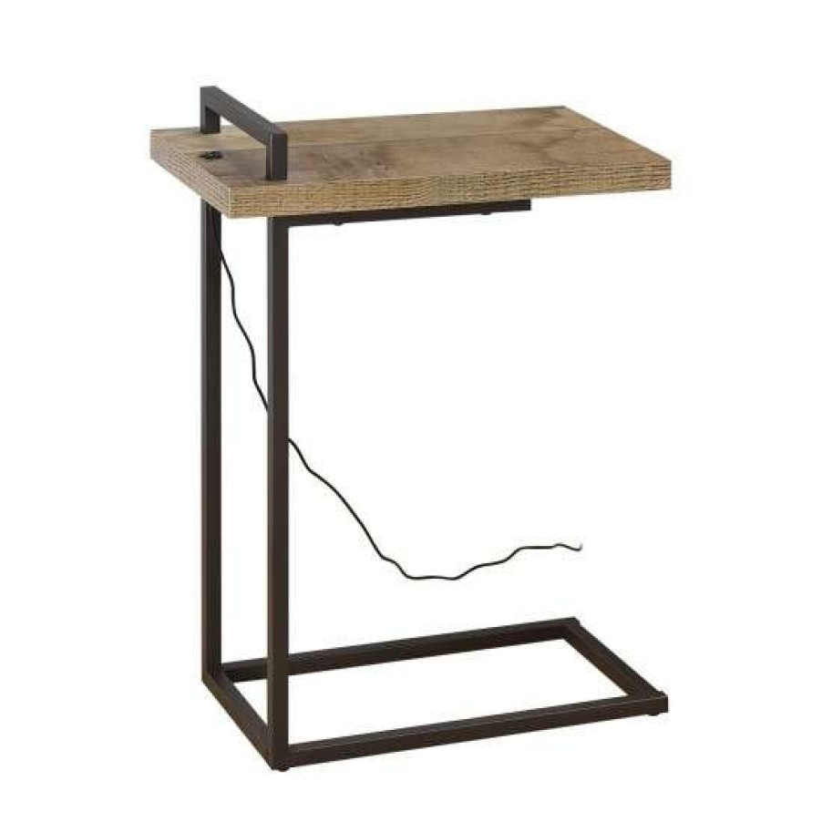 Furniture * | Cheap Simple Relax Rectangular Top Accent Table In Weathered Pine