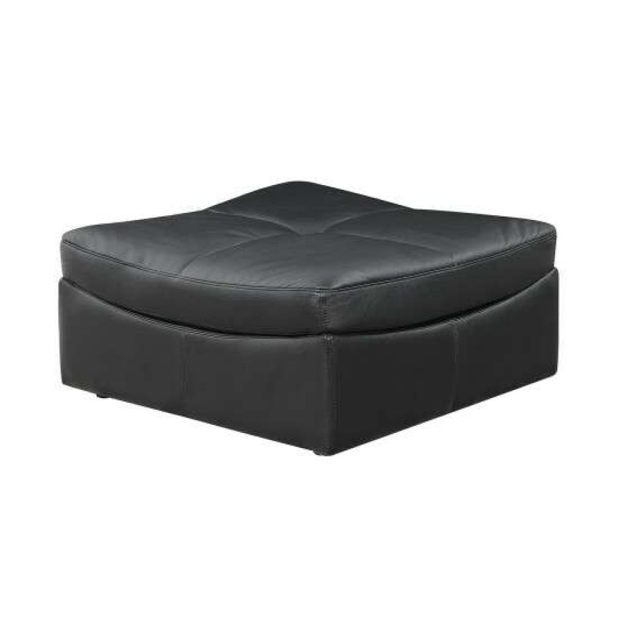 Furniture * | Best Deal Simple Relax Leatherette Padded Ottoman In Gray Finish