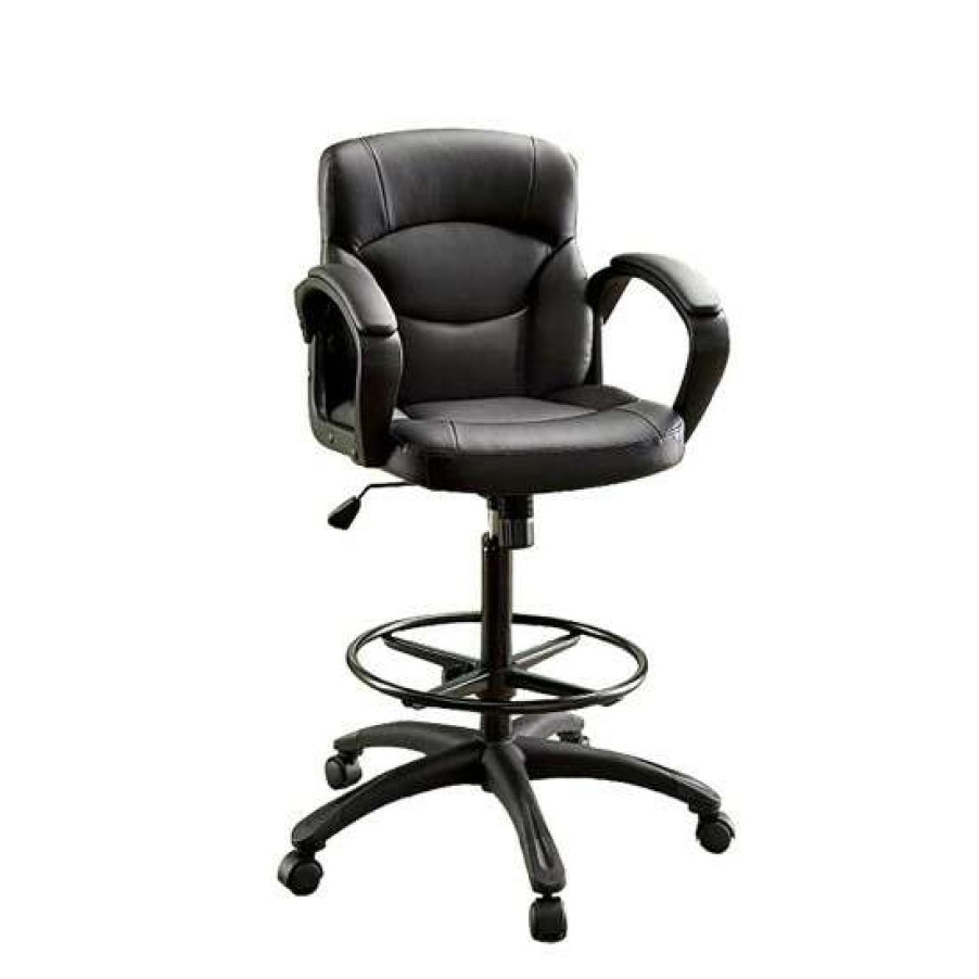 Furniture * | Discount Simple Relax Leatherette Office Chair In Black