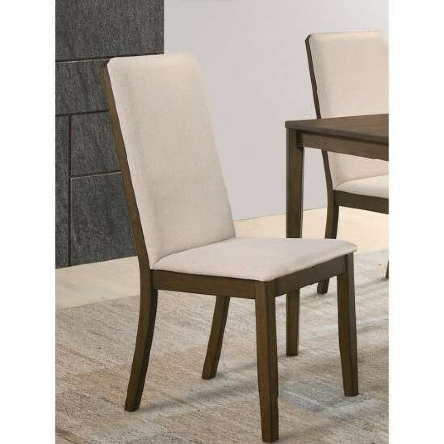 Furniture * | Best Pirce Simple Relax Set Of 2 Dining Side Chairs In Walnut And Latte