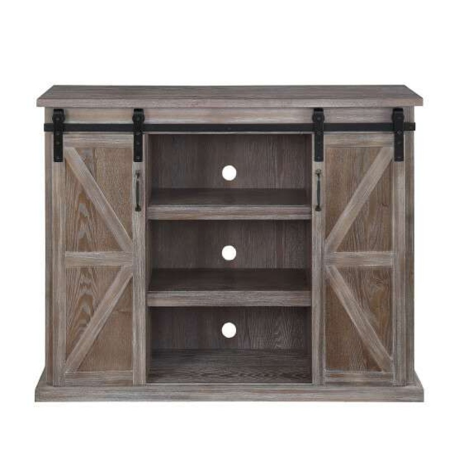 Furniture * | Wholesale Simple Relax 2 Doors And 9 Open Compartments Tv Stand In Rustic Natural