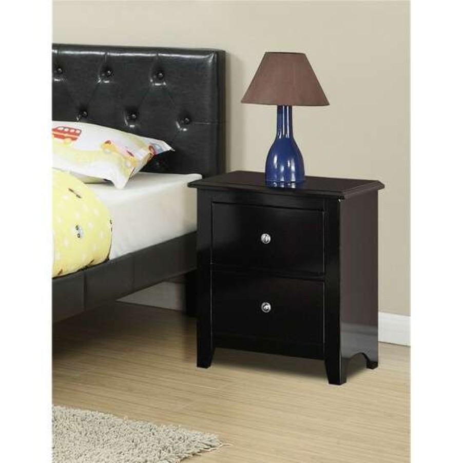 Furniture * | Budget Simple Relax Nightstand With 2 Drawers Storage