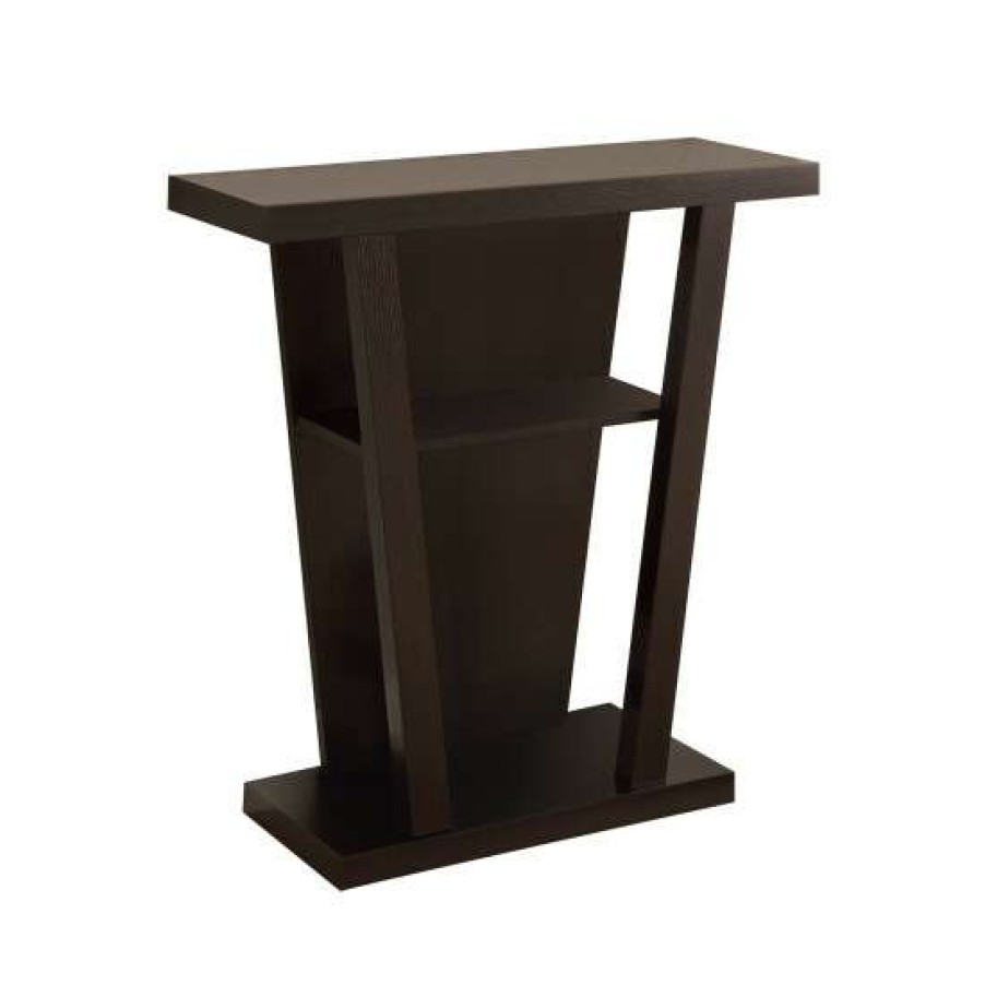 Furniture * | Hot Sale Simple Relax Entry Table With Shelf, Cappuccino