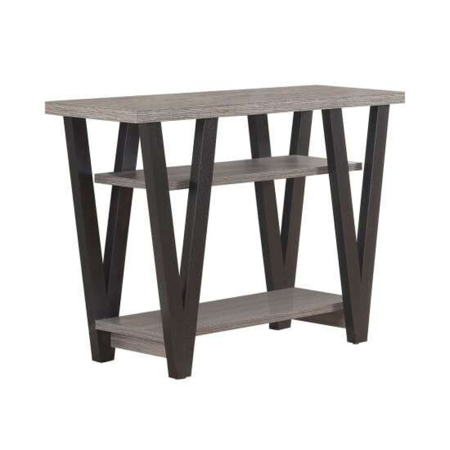 Furniture * | Wholesale Simple Relax 2 Shelf Console Table In Antique Grey