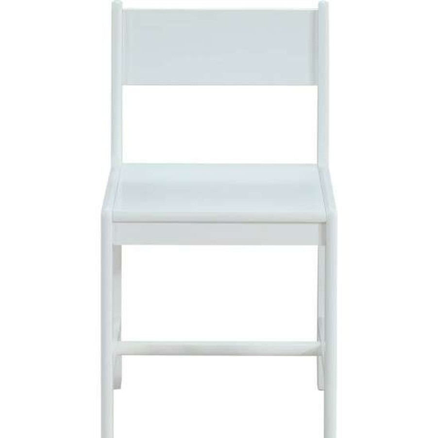 Furniture * | Outlet Simple Relax Wooden Chair With Open Back And Trestle Base In White