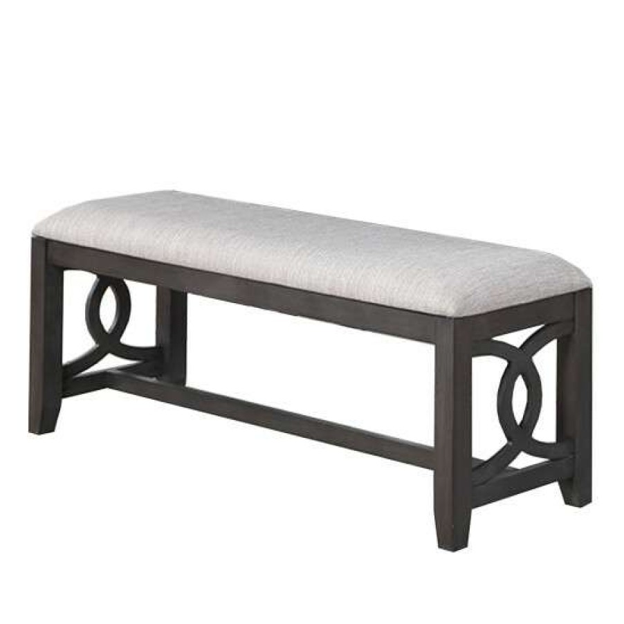 Furniture * | Best Deal Simple Relax Upholstered Cushion Dining Bench