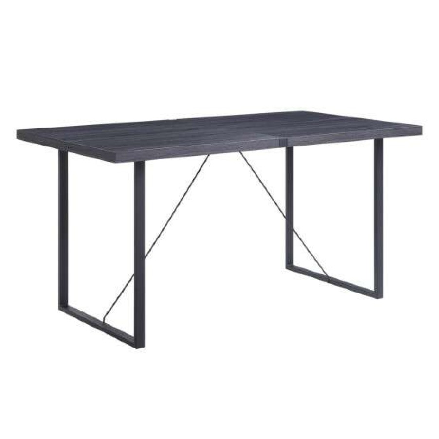 Furniture * | Hot Sale Simple Relax Dinning Table In Gray Oak And Black