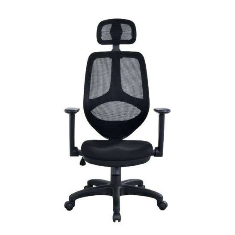 Furniture * | Deals Simple Relax Office Chair With Foam Filled Cushion In Black