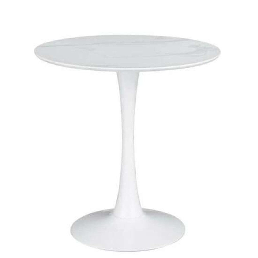 Furniture * | Budget Simple Relax Round Dining Table In White Finish