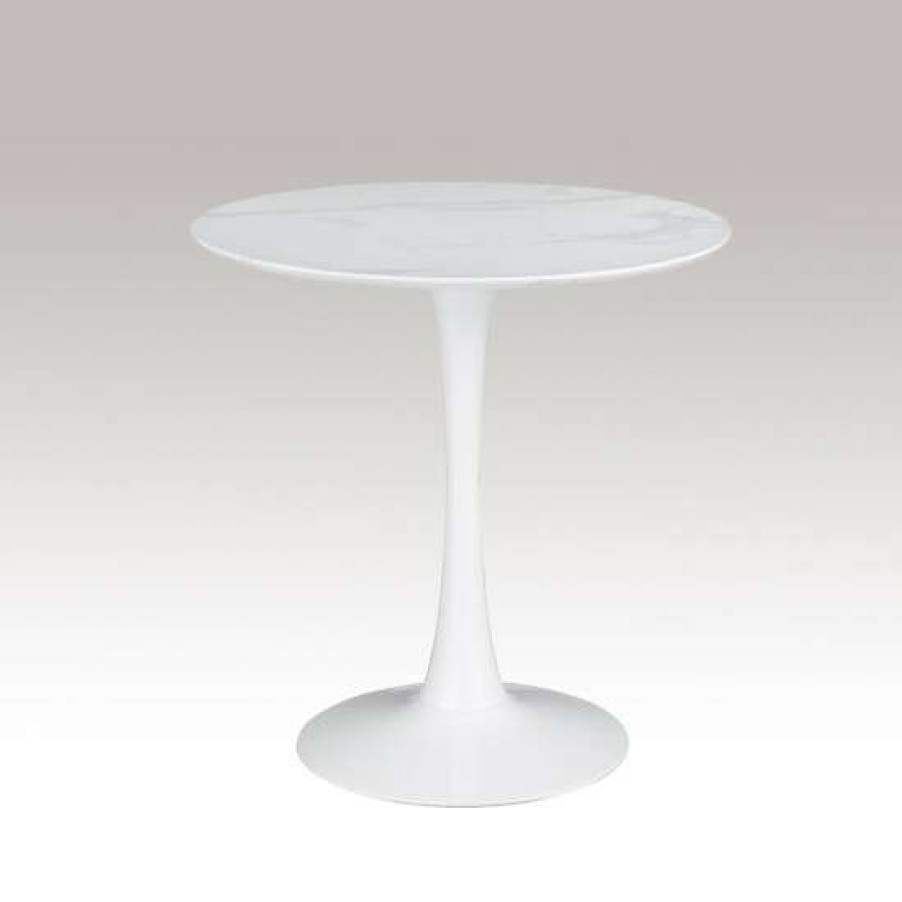 Furniture * | Budget Simple Relax Round Dining Table In White Finish