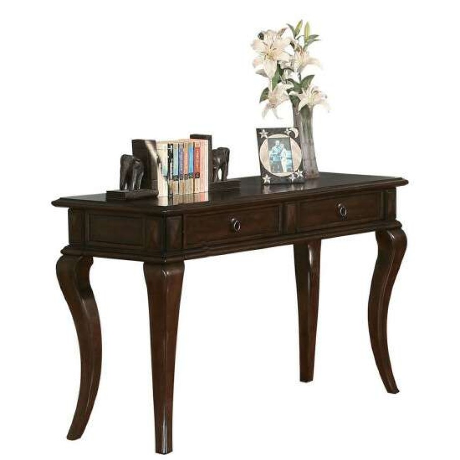 Furniture * | Budget Simple Relax Wood Sofa Table With A Drawer In Walnut Finish