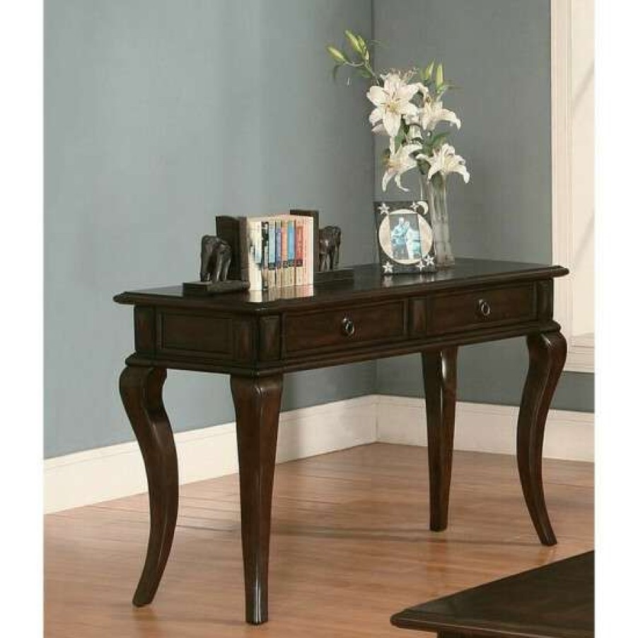 Furniture * | Budget Simple Relax Wood Sofa Table With A Drawer In Walnut Finish