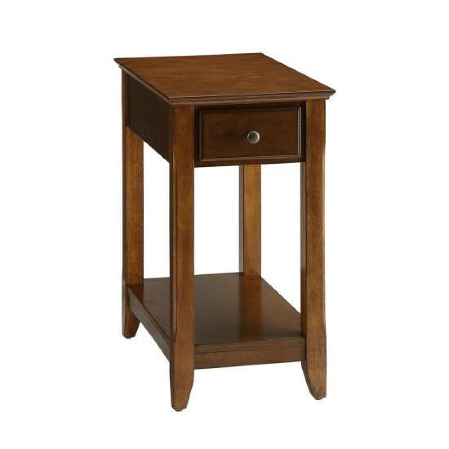 Furniture * | Cheap Simple Relax Wooden Side Table With 1 Drawer