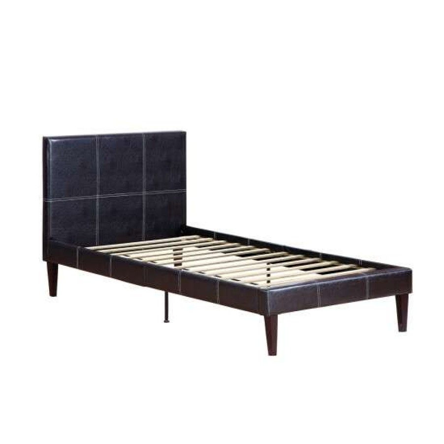 Furniture * | Best Reviews Of Simple Relax Faux Leather Upholstered Bed In Espresso