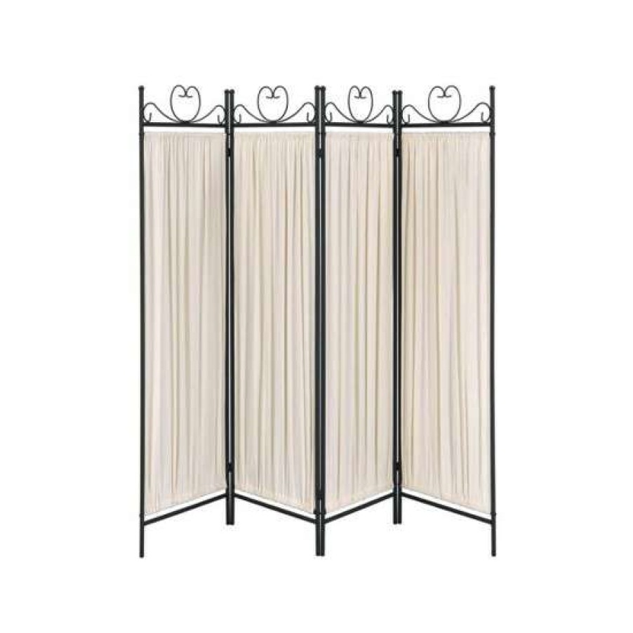 Home Decor * | Wholesale Simple Relax 4-Panel Folding Screen In Beige And Black