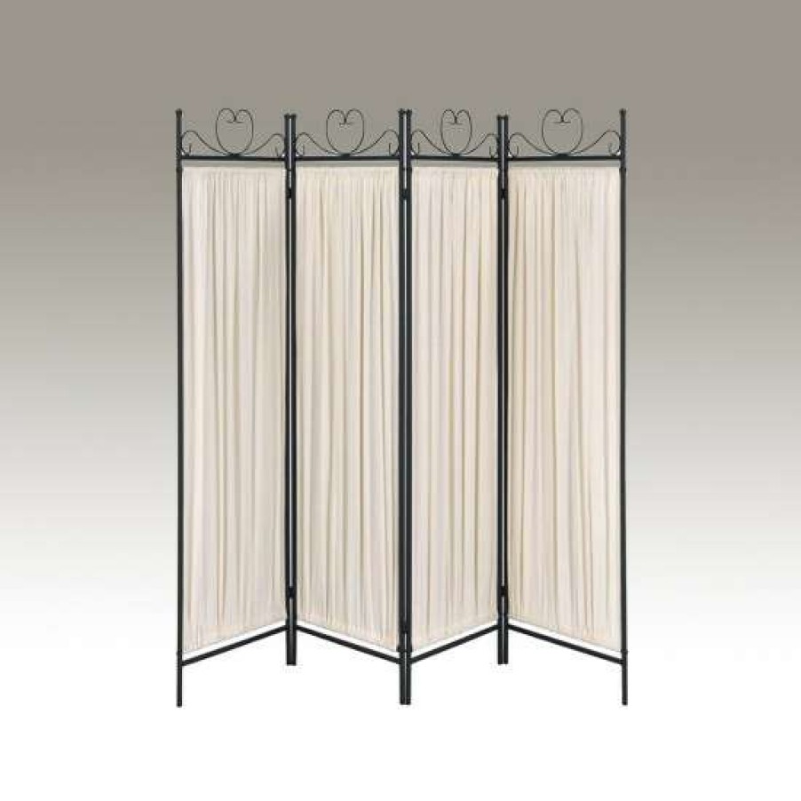 Home Decor * | Wholesale Simple Relax 4-Panel Folding Screen In Beige And Black