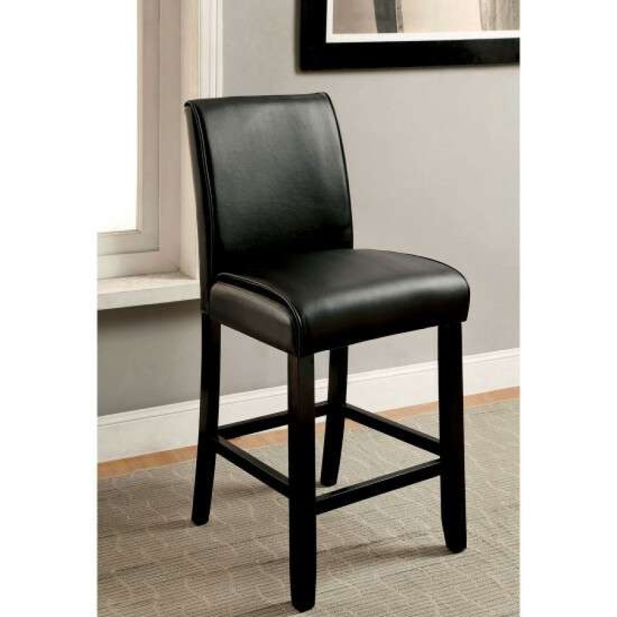 Furniture * | Wholesale Simple Relax Set Of 2 Leatherette And Wood Dining Chairs