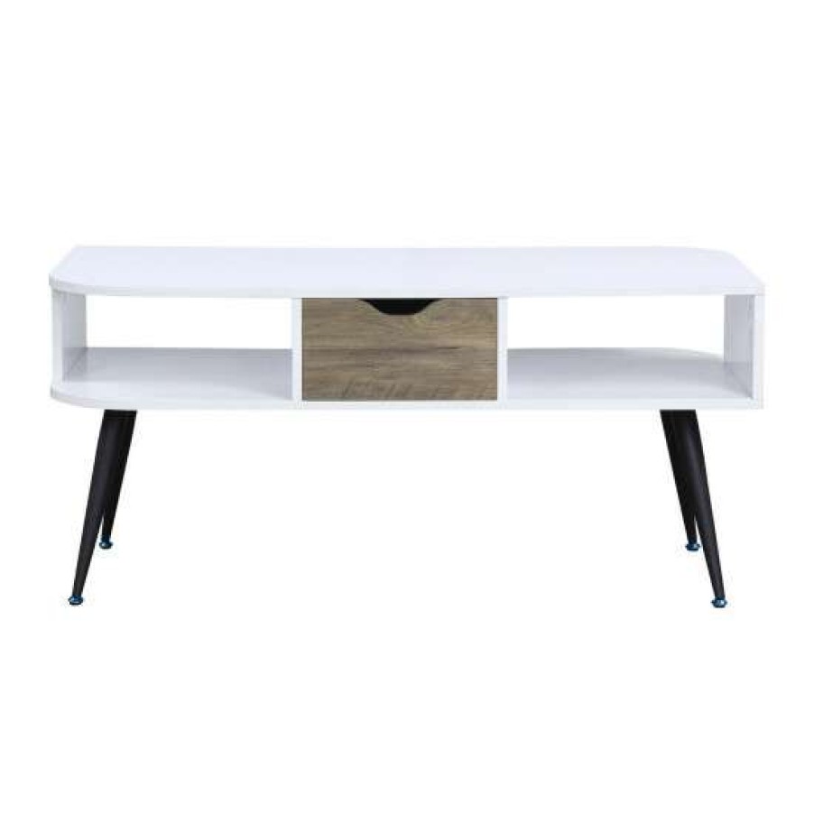 Furniture * | Buy Simple Relax Coffee Table In White And Black Finish