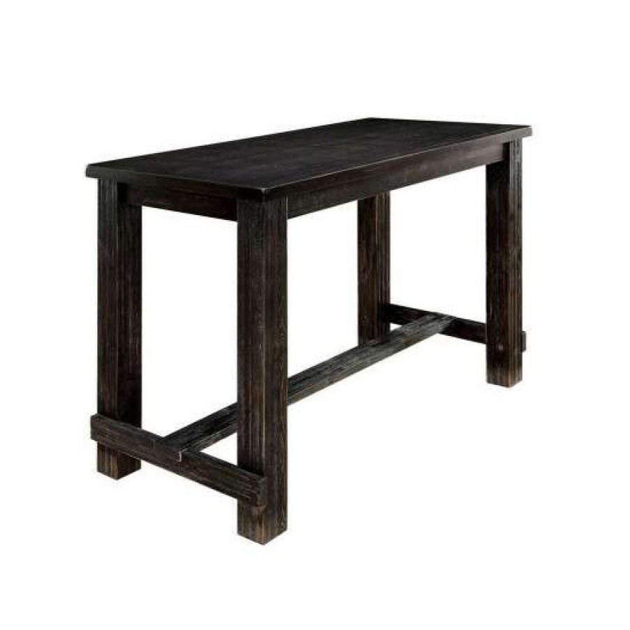 Furniture * | Budget Simple Relax Rustic Wooden Rectangular Bar Table Black