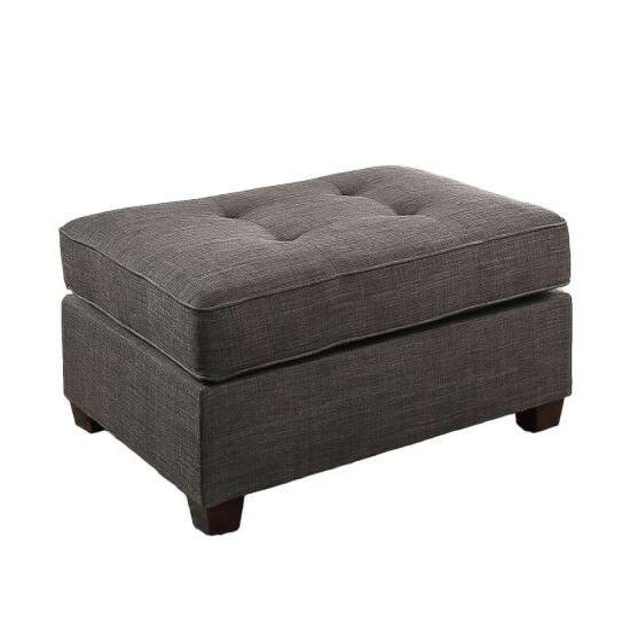 Furniture * | Flash Sale Simple Relax Fabric Cocktail Ottoman With Button Tufted Design