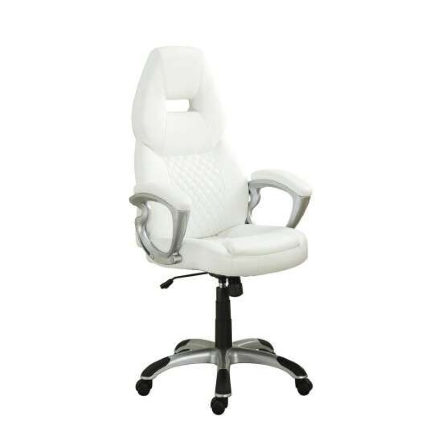 Furniture * | Best Sale Simple Relax Adjustable Height Office Chair In White