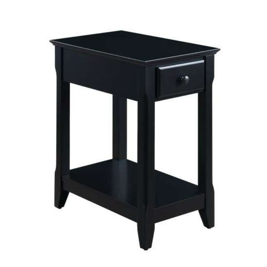 Furniture * | Brand New Simple Relax Wood Accent Table With A Drawer