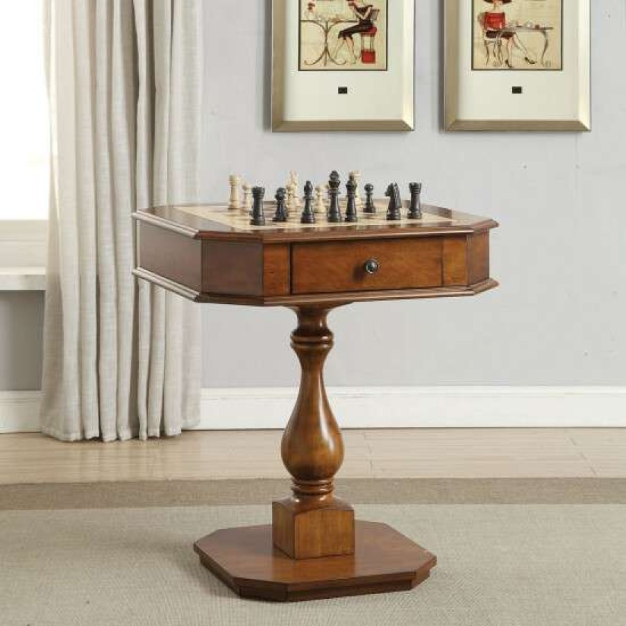 Furniture * | Cheap Simple Relax Wood Game Table With 2 Drawers